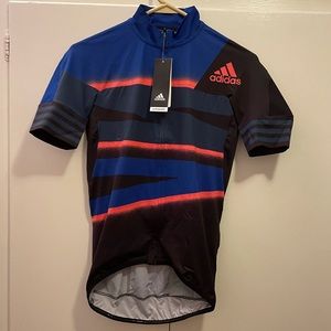 adidas Men's Blue and Black Cycling Shirt